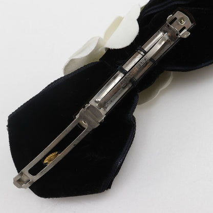 Chanel Camellia Ribbon Velour Black Women's Barrette