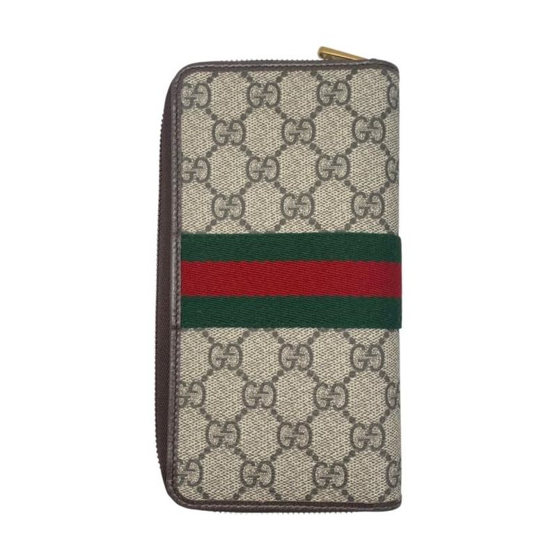 Gucci Bi-Fold Long Wallet Ophidia Zip-Around Wallet 838619 GG Pattern Double G
