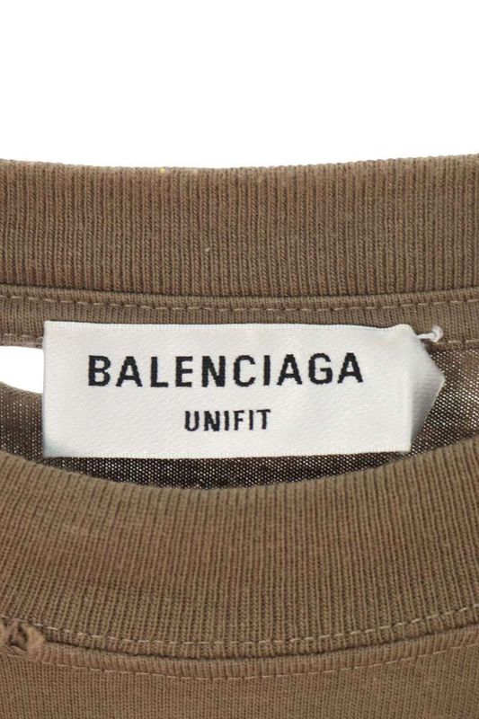 Balenciaga 651795 Tkvb8 Destroyed Logo Print T-shirt Men's XS