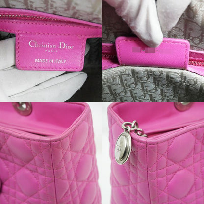 Christian Dior Lady dior Handbag Lady Dior Large Pink Lambskin Ladies