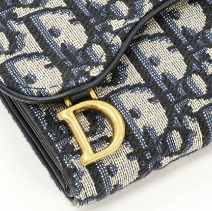 Dior Trifold Wallet With Coin Purse Compact Wallet Saddle Lotus Wallet Dior