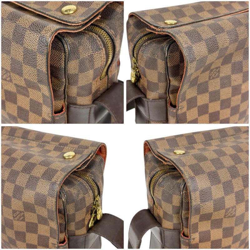 Louis Vuitton Damier Leather Ebene Naviglio Shoulder Bag Brown Crossbody Bag