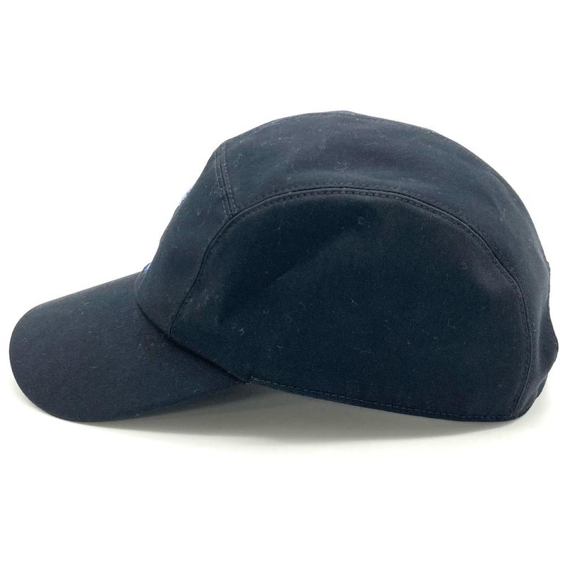 Hermes Nevada Seahorse 59 Cap Cotton Polyurethane Navy Men's