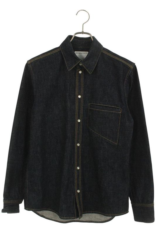 Bottega Veneta 647847 V08y0 Denim Long Sleeve Shirt Men 38