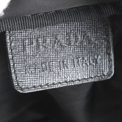 Prada Tessuto Nylon Triangle Logo Leather Boston Bag Business Travel Tote