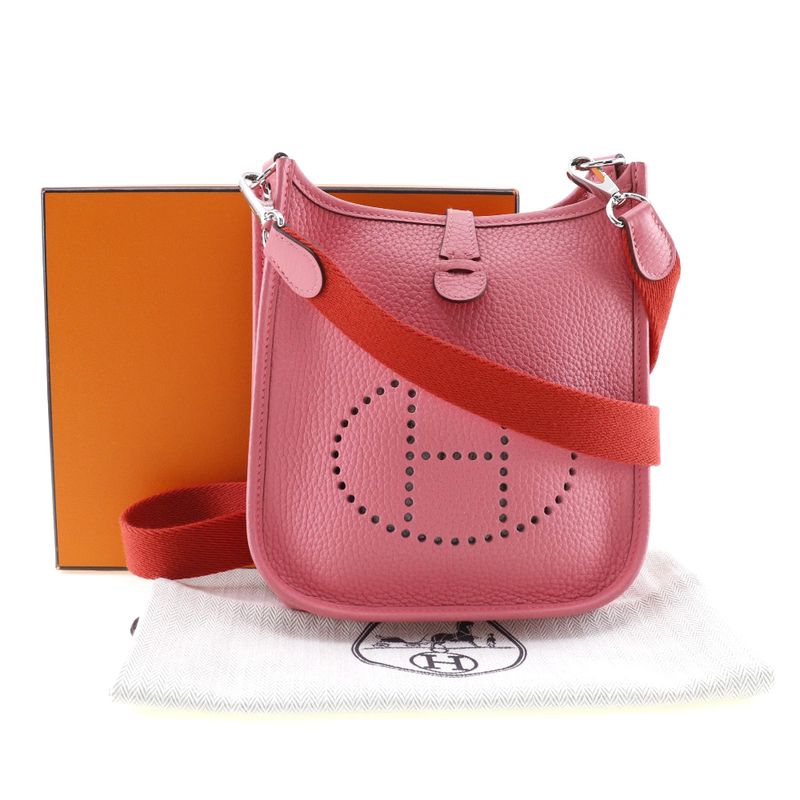 Hermes Evelyn TPM Amazon Taurillon Clemence Rose Azalea Pink/red Y Ladies