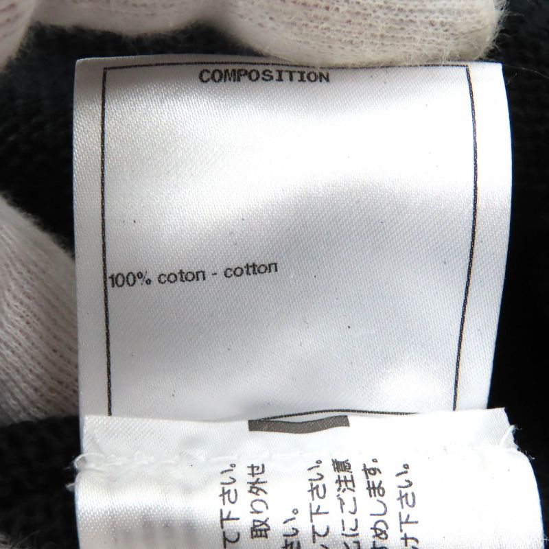 CHANEL P58547 100% Cotton Clear Coco Mark Button Openwork V-neck Knit Dress