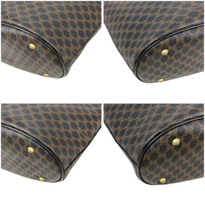 Celine Bucket Shape Tote Bag Shoulder Bag Black Macadam Pattern Pvcleather