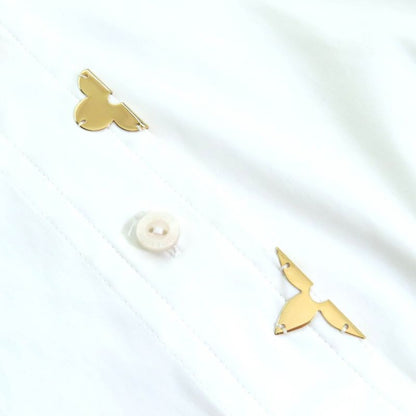 Louis Vuitton 25AW Cotton Logo Button Monogram Long Sleeve Shirt White Gold