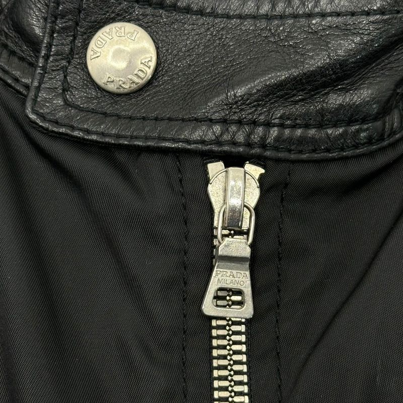 Prada 1996 Archive Leather Nylon Docking Vest Archive Leather Nylon Docking