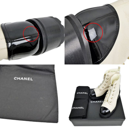Chanel Shorts Fake Pearl White Black G45183 Size 38C Shoes Ladies