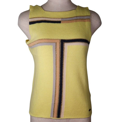 Chanel Sleeveless 01C P17019w02730 Cashmere X Rayon X Polyester Yellow Ladies