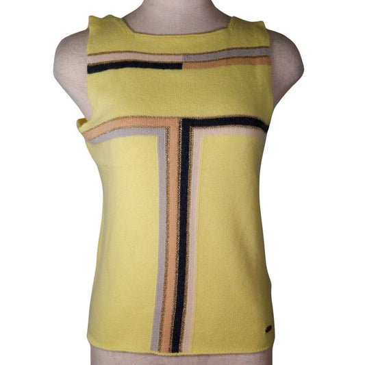 Chanel Sleeveless 01C P17019w02730 Cashmere X Rayon X Polyester Yellow Ladies