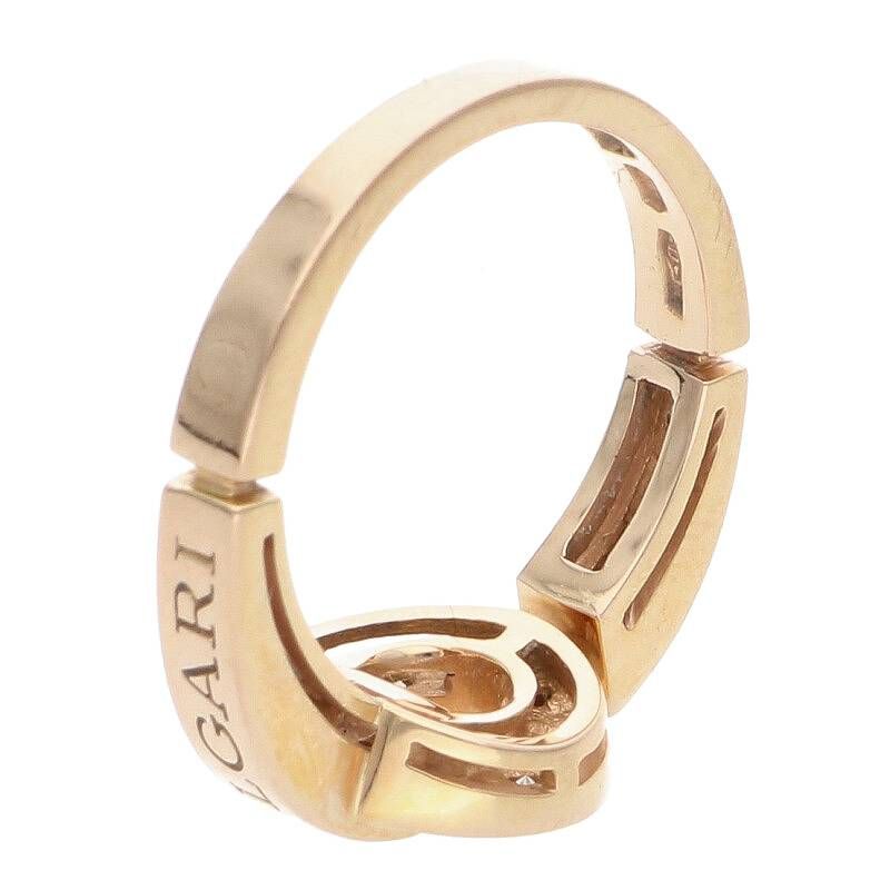 Bulgari 18K Pink Gold Pink Gold Pavé Diamond Ring Ladies No 10