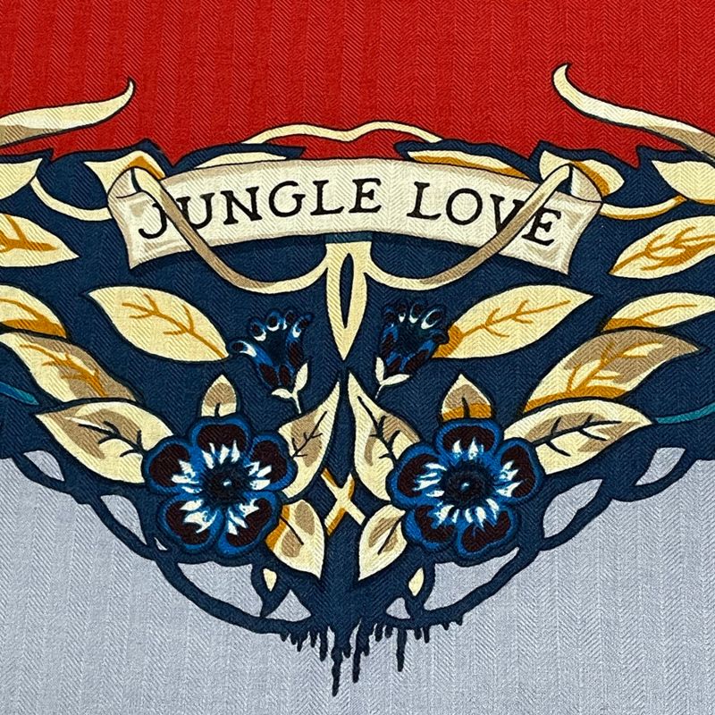 Hermes Scarf Carre 140 DIP DYE Jungle LOVE Cashmere Red