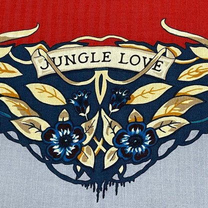 Hermes Scarf Carre 140 DIP DYE Jungle LOVE Cashmere Red