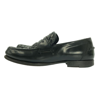 Bottega Veneta Leather Intrecciato Coin Loafer - 40 - Black - Men's