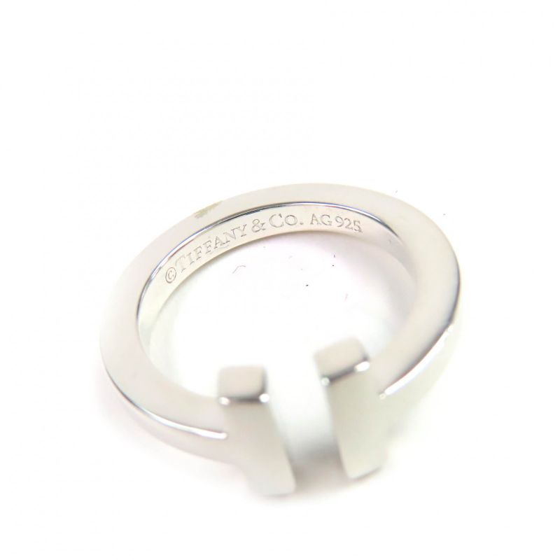 Tiffany & Co T Square Ring Ag925 Accessory Ring Silver Size Approx 9 With Box