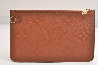 Louis Vuitton Monogram Empreinte Neverfull Pouch Wallet Brown LV 3394n