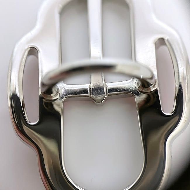 Hermes Scarf Ring Mini Buckle Mini Boucle Silver Red