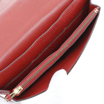 Hermes Dogon Togo Red/gold Hardware □P Ladies Long Wallet