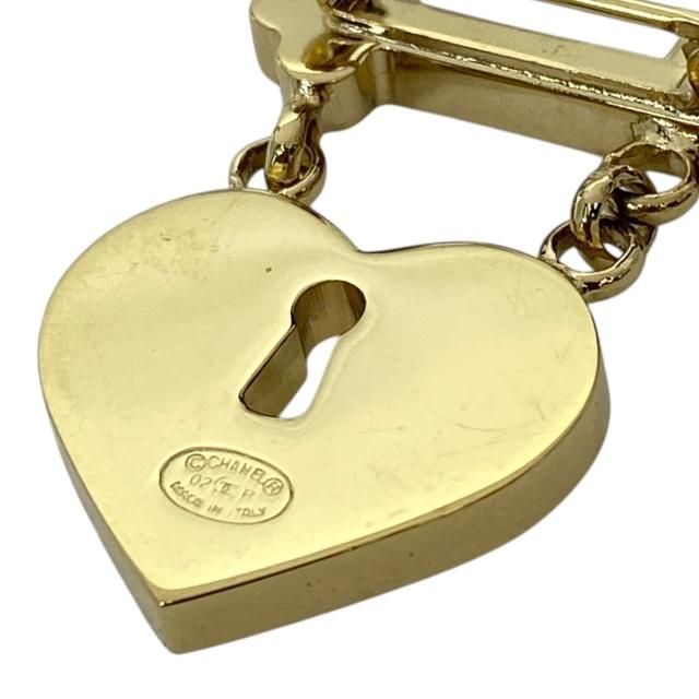 Chanel Brooch Coco Mark Heart Key Color Stone Pink Gold 02P