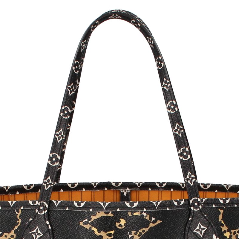 Louis Vuitton Neverfull MM M44676 Monogram Jungle Women's Tote Bag Brown Orange