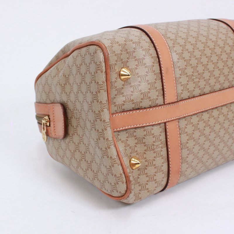 Celine Macadam Leather X PVC Beige Handbag Gold