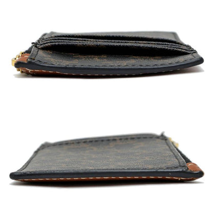 Celine Triomphe Coin Case With Card Holder Tan Gold Hardware Leather