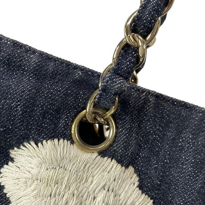 Chanel Tote Bag - Dark Navy White And Multi Embroidered Night Flight Chain