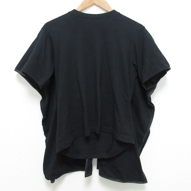 Good Celine Phoebe Period Leather Trim Layered Cut and Sewn Size S Black