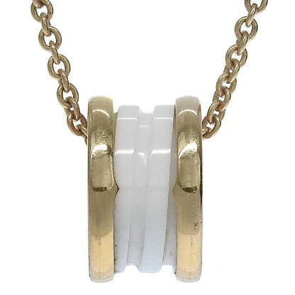 Bvlgari Bulgari B-zero1 White Ceramic Necklace 18K Pink Gold Ceramic 750 Pink