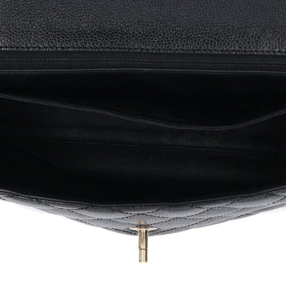 Chanel A12397 Caviar Skin Coco Mark Turnlock Handbag Women