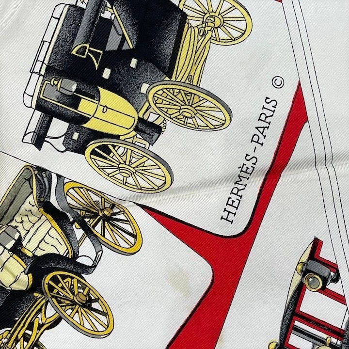 Hermes Carre 90 Large Scarf Shawl Silk Soie White