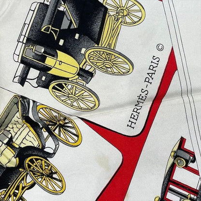 Hermes Carre 90 Large Scarf Shawl Silk Soie White