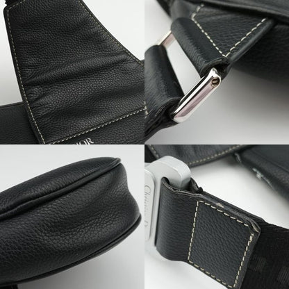 Christian Diorchristian Dior Saddle Bag Black Leather 06-bo-0199