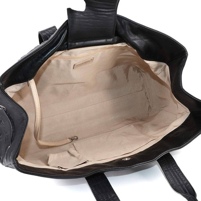 Chanel Unlimited Tote Bag Leather Black Silver Hardware Unlimited Tote Bag