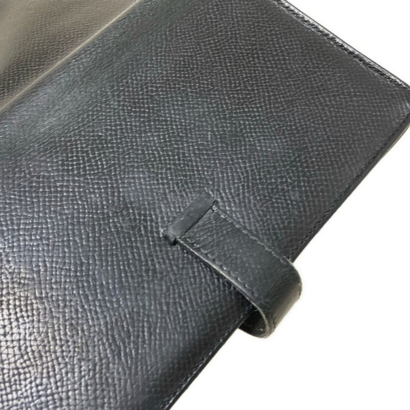 Hermes Long Wallet Bearn Souffle Black New Shape Hardware