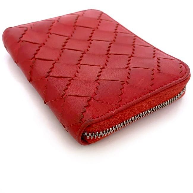 Bottega Veneta Coin Case Ec22965 Red Intrecciato