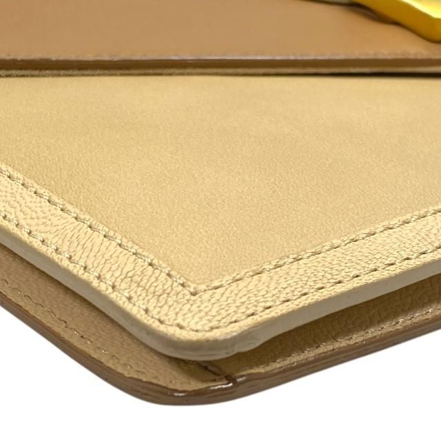 Fendi Chameleon 8m0284 Clutch Bag Clutch Pochette Leather Light Brown Beige