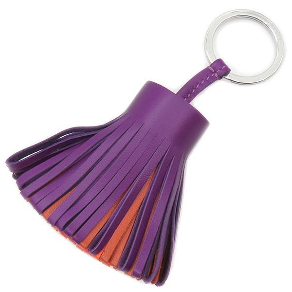 Hermes Key Ring Carmen Tricolor Lamb Skin Violet X Carnelian X Orange Poppy