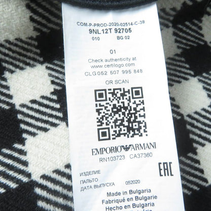 Emporio Armani Emporio Almaani Black Tag Wool Staggered Pattern Belted Coat