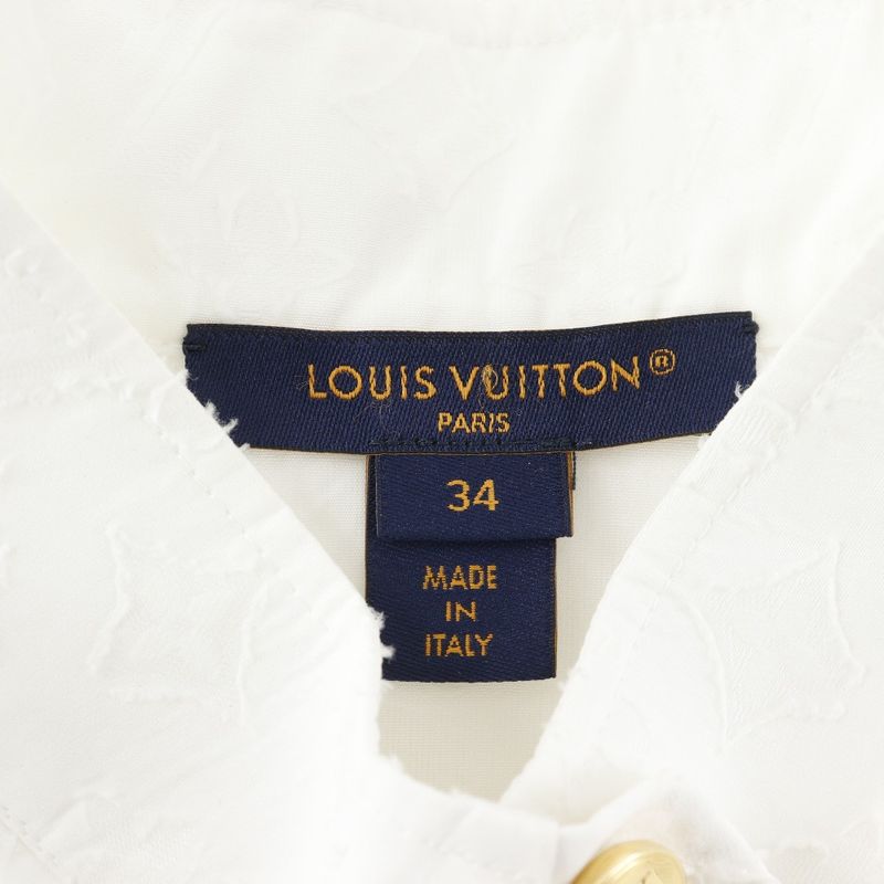 Louis Vuitton French Sleeve Ruffle Top Ruffle Blouse Monogram Rw232w AQV Fhbl13