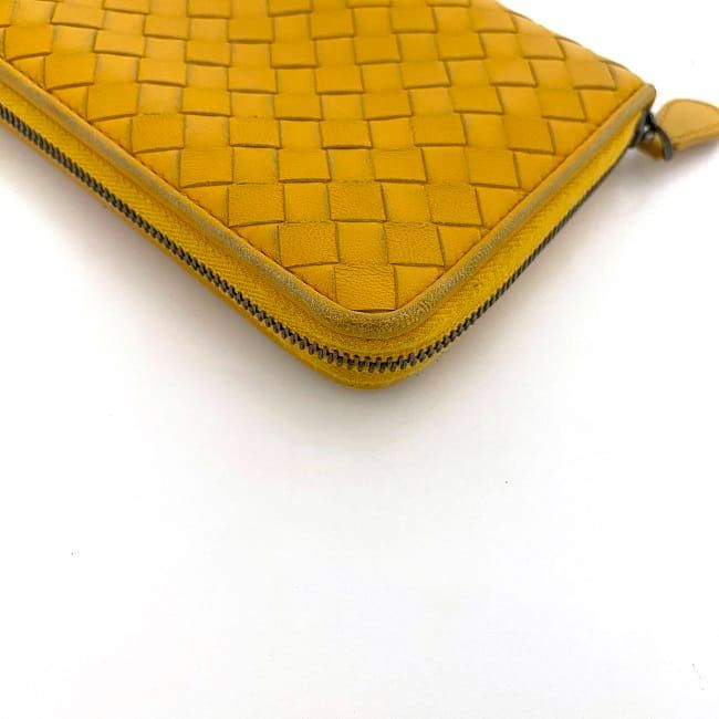 Bottega Veneta Round Zipper Long Wallet Ec21015 Yellow