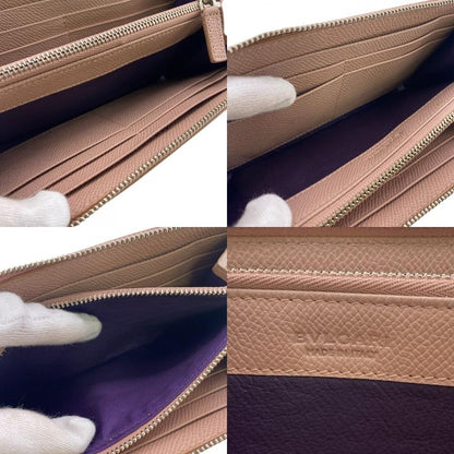 Bvlgari Long Wallet Brand Card Holder Coin Purse Pink Women