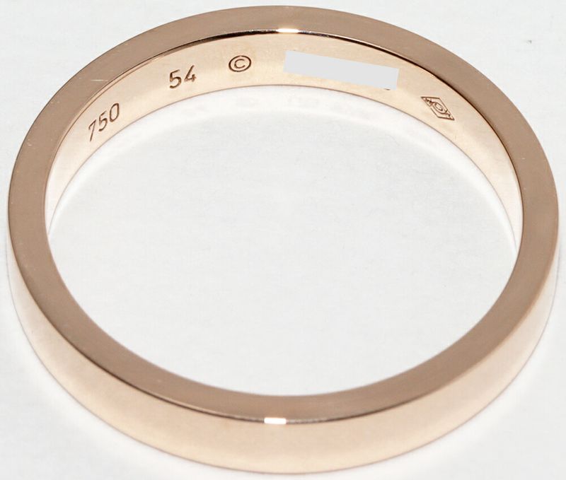 Cartier Ring 18K Pink Gold C De Cartier Ring Engraved Ring Width 3mm (012in)