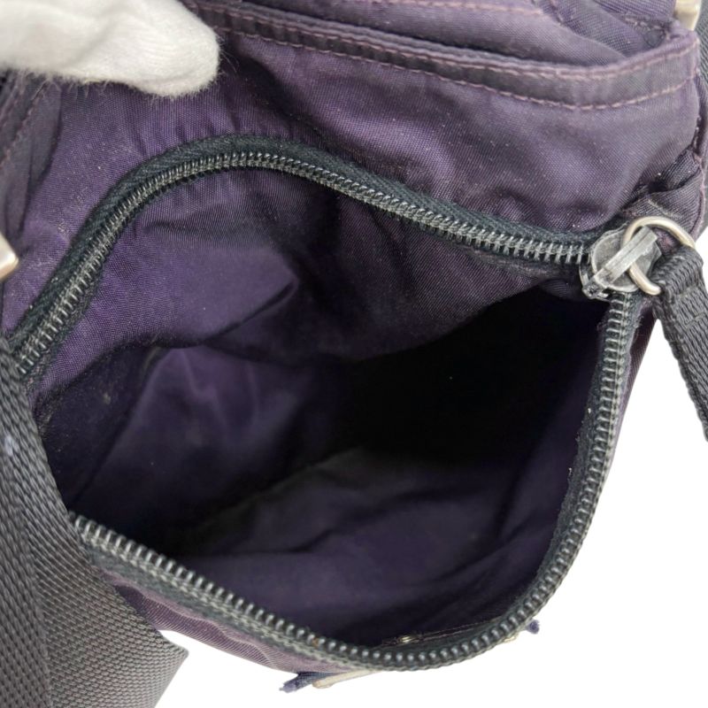 Prada Mini Shoulder Bag Pochette Triangle Logo Purple Tessuto Nylon