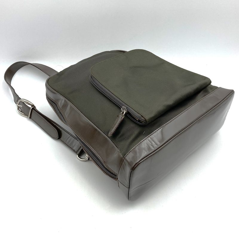 Gucci 003 2058 Bamboo Body Bag Nylon/leather Brown Women