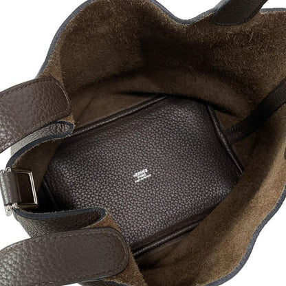 Hermes Handbag Picotin Lock PM Dark Brown Silver Hardware
