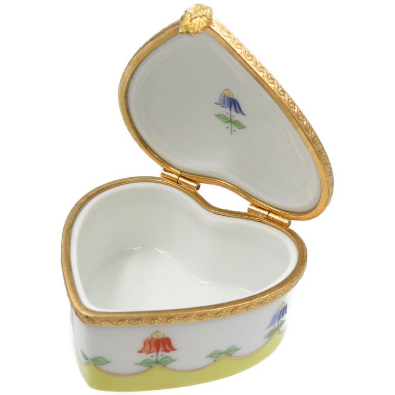 Tiffany & Co Vintage Heart Shape Flower Pottery GP Yellow White Accessory Case